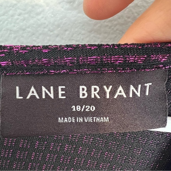 LANE BRYANT SHIMMER PURPLE 3/4 SLEEVE FRONT RUCHED V-NECK JUMPSUIT SZ 18/20 - Picture 10 of 12